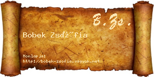 Bobek Zsófia névjegykártya